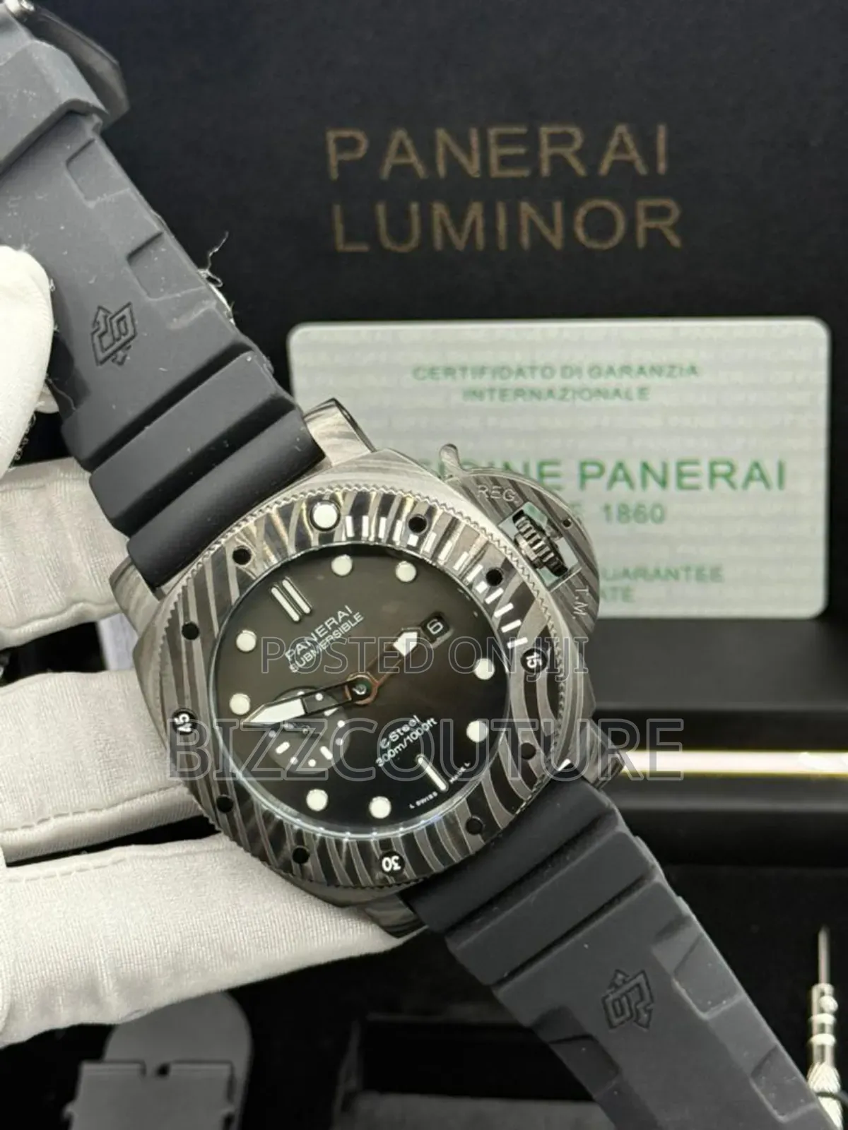 Original Panerai Luminor Black Rubber Strap Watch in Store