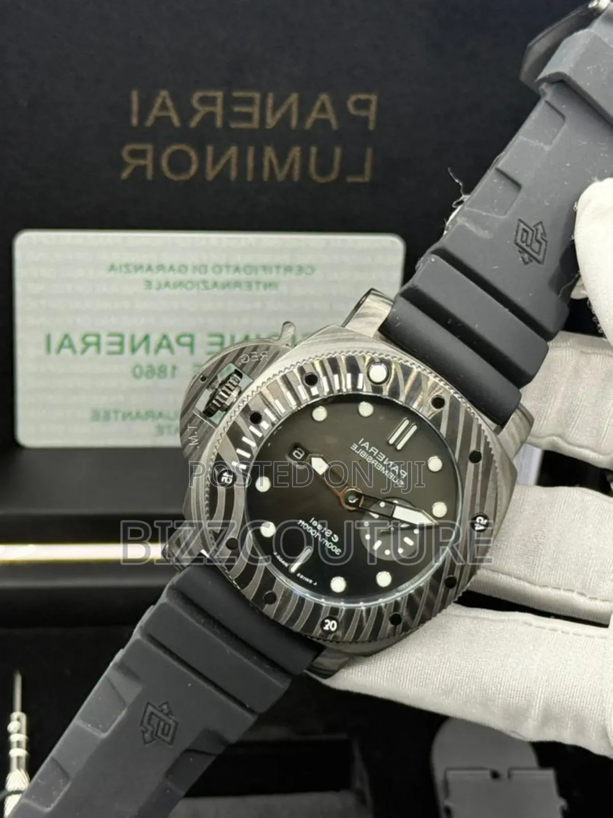 Original Panerai Luminor Black Rubber Strap Watch in Store