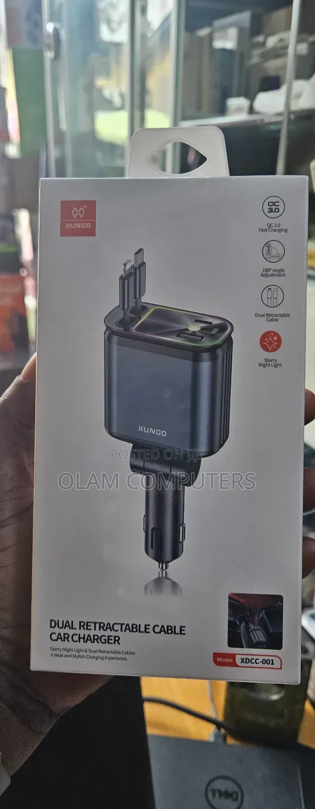 Xundd Dual Retractable Cable Car Charger