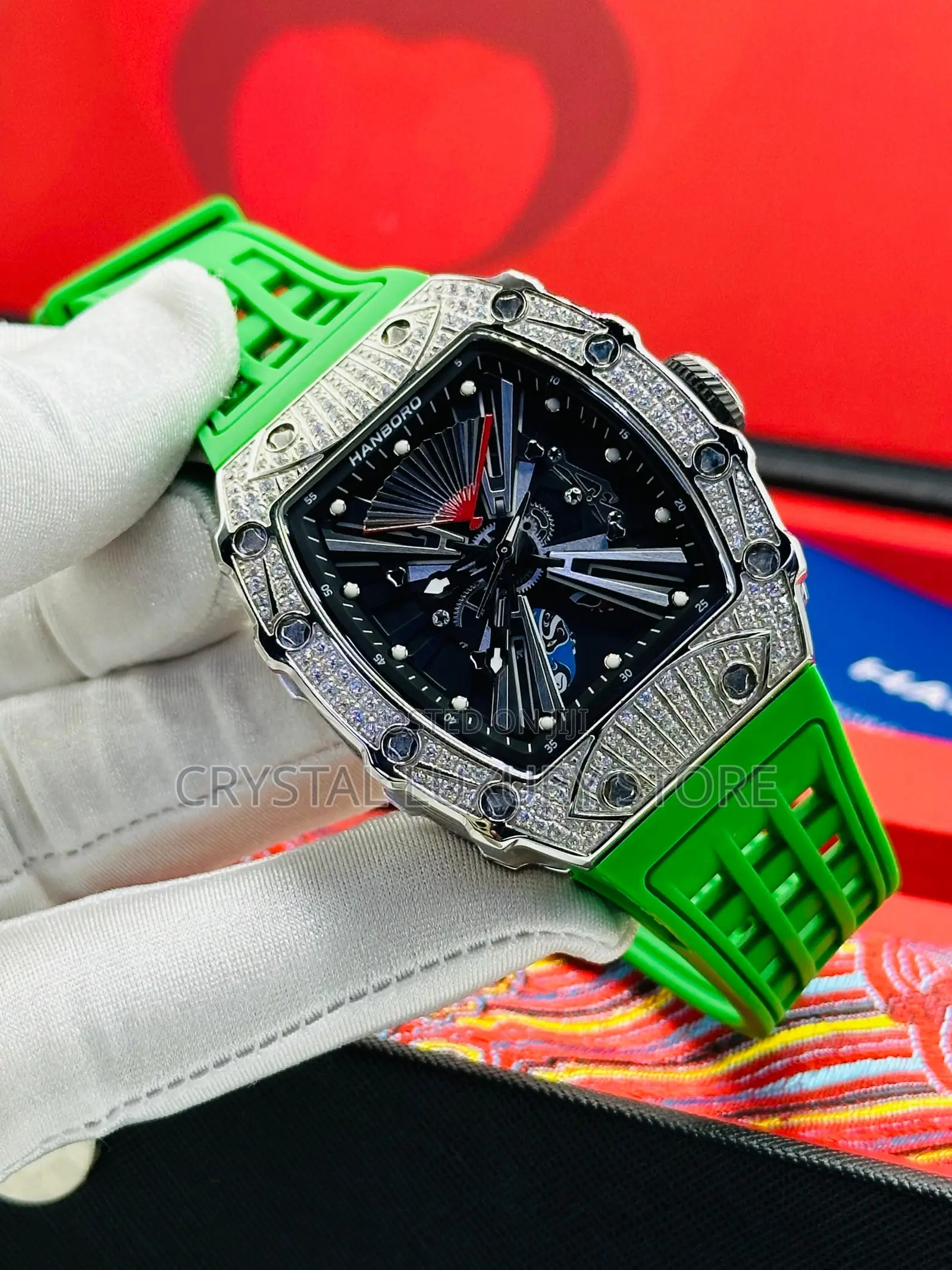 Hanboro Quality Luxury Men Stone Wristwatch