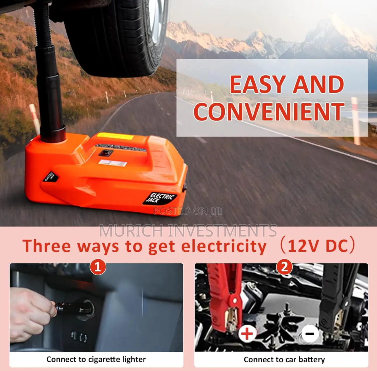 Automatic 5t Electric Car Jack + Wrench Led- Roadside Emergency Tool