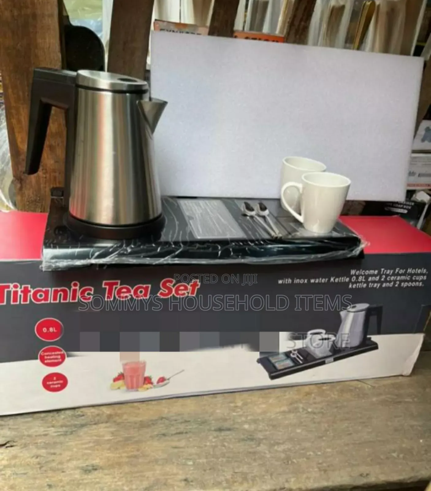 Luxury Hotel Welcome Tray With Electric Kettle, Cups and Tea Spoons