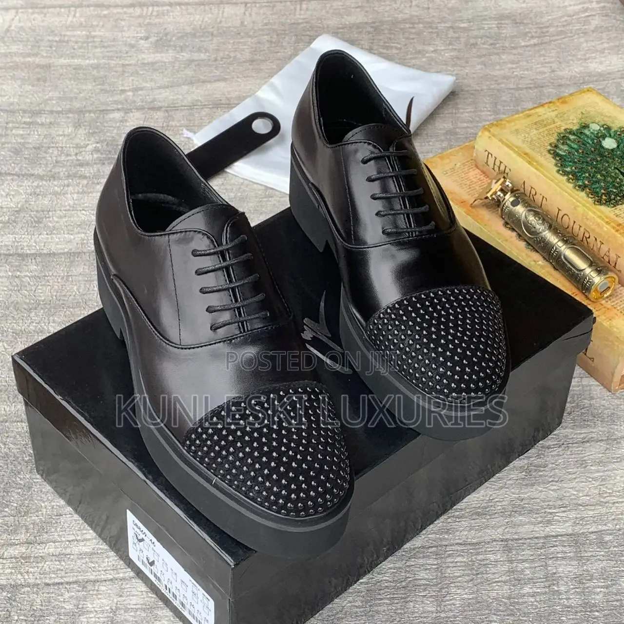 Original Zanotti Black Lace Up Shoes for Men