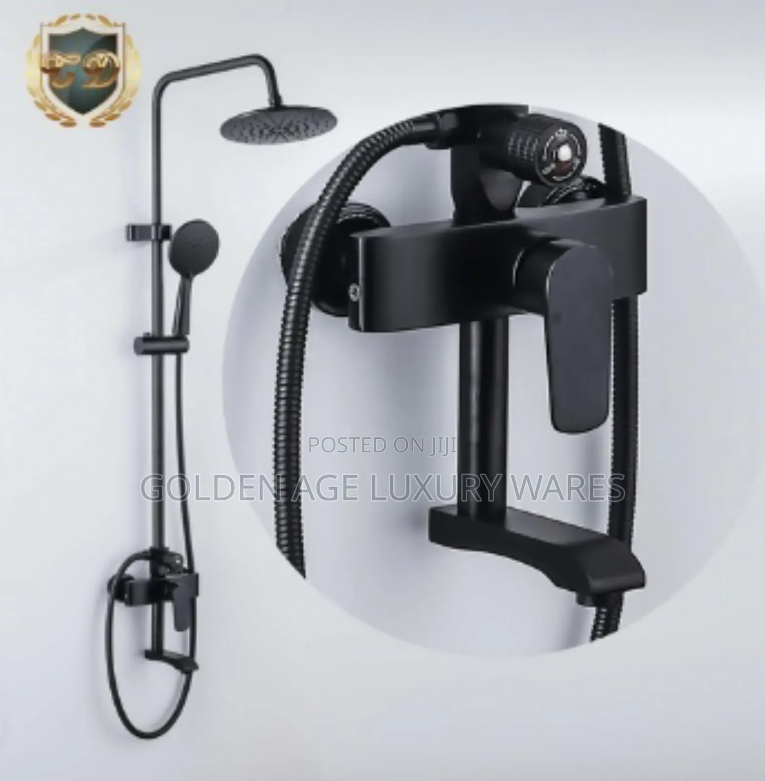High Quality Matte Black Shower Set