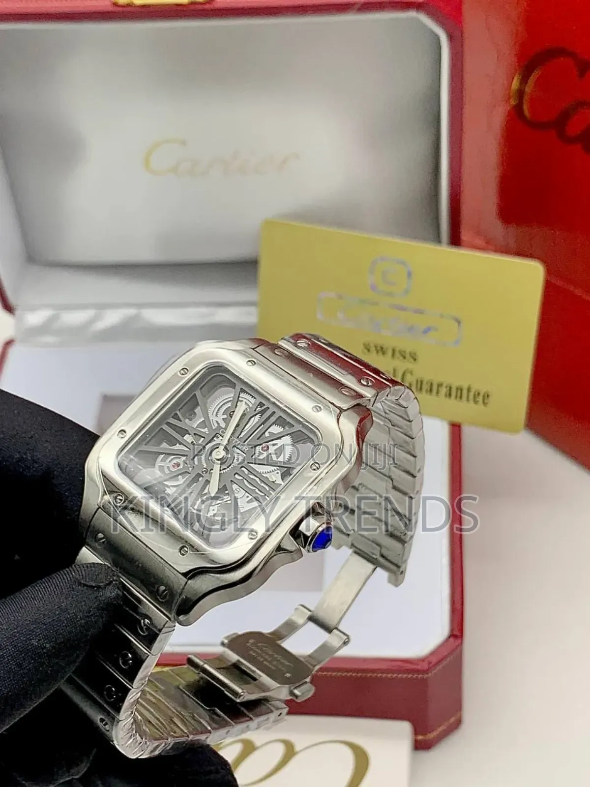 Cartier Skeleton Silver Wristwatch