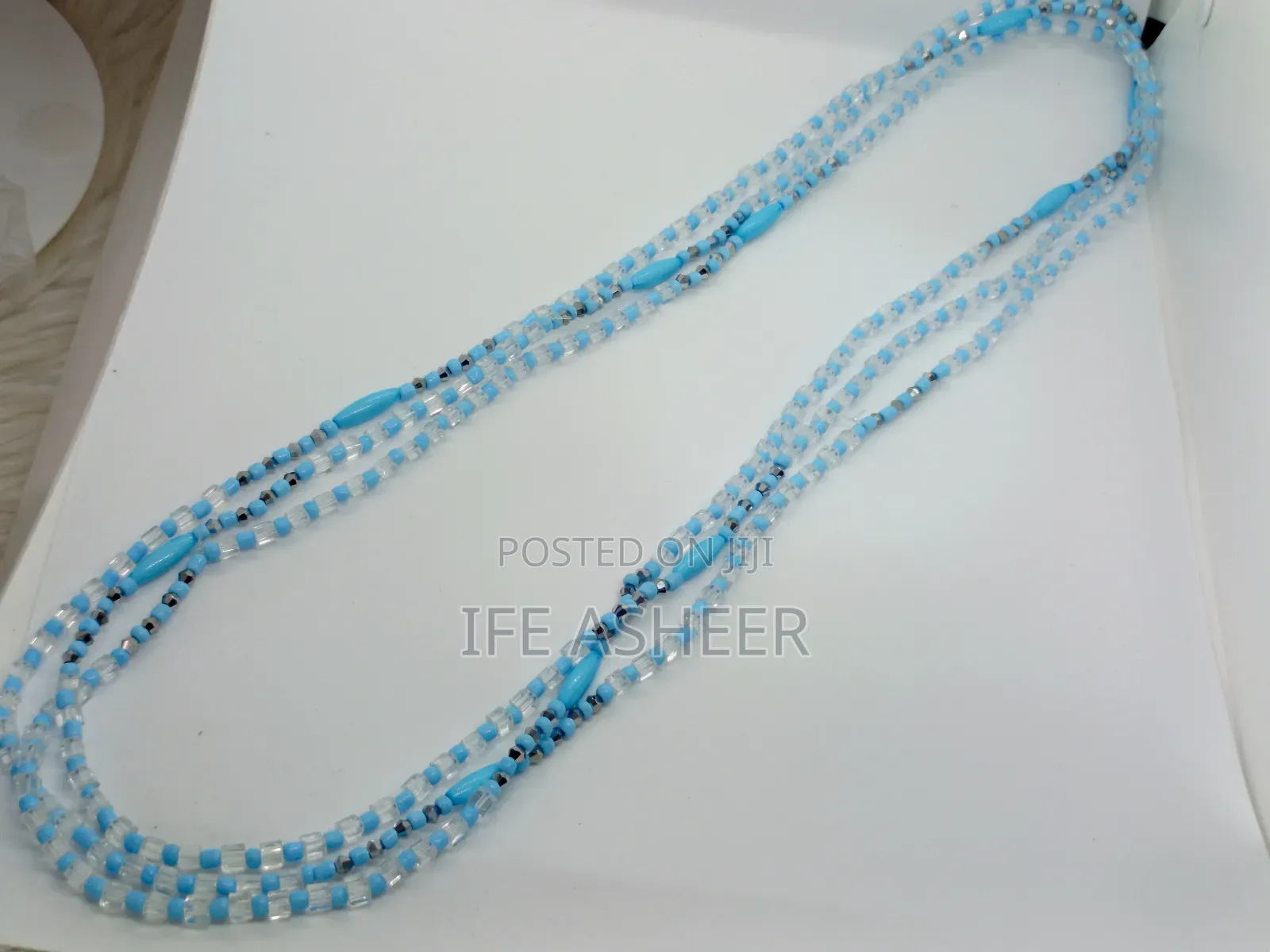 Bigger Waist Ladies Blue Waist Beads - 3layers