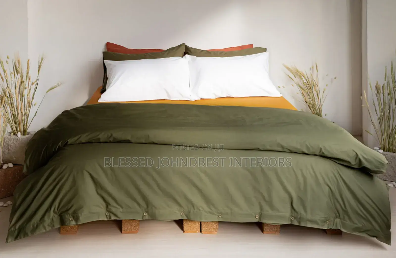 Plain Duvet Cover And Bedsheet With Pillowcases