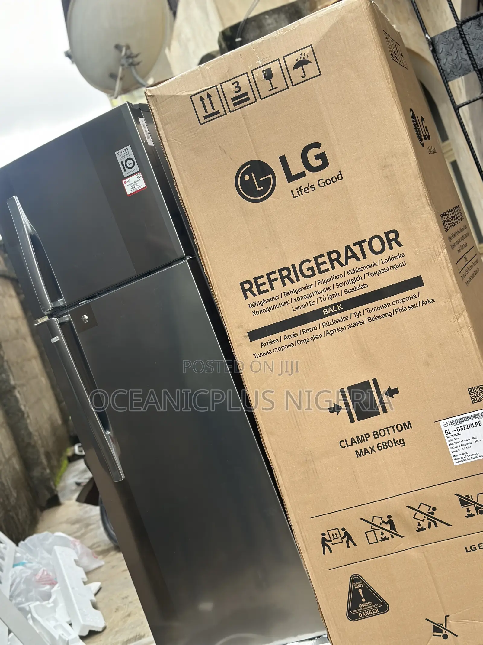 Cool Tech Lg 308l Non Frost Double Door Refrigerator (Ref 322rlbn)