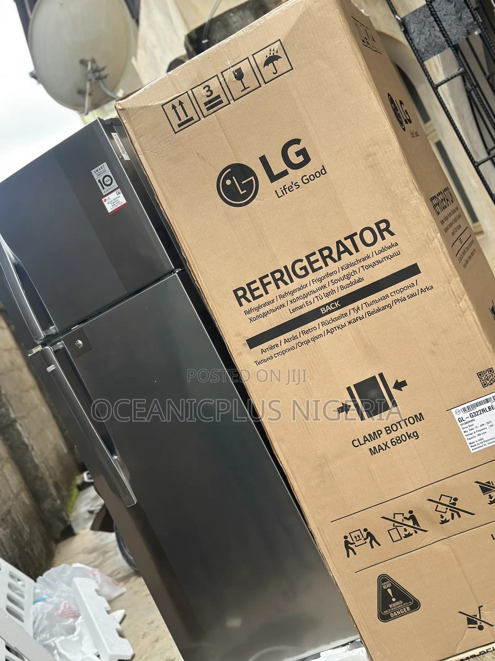 Easy Access Lg 308l Non Frost Double Door Refrigerator (Ref 322rlbn)
