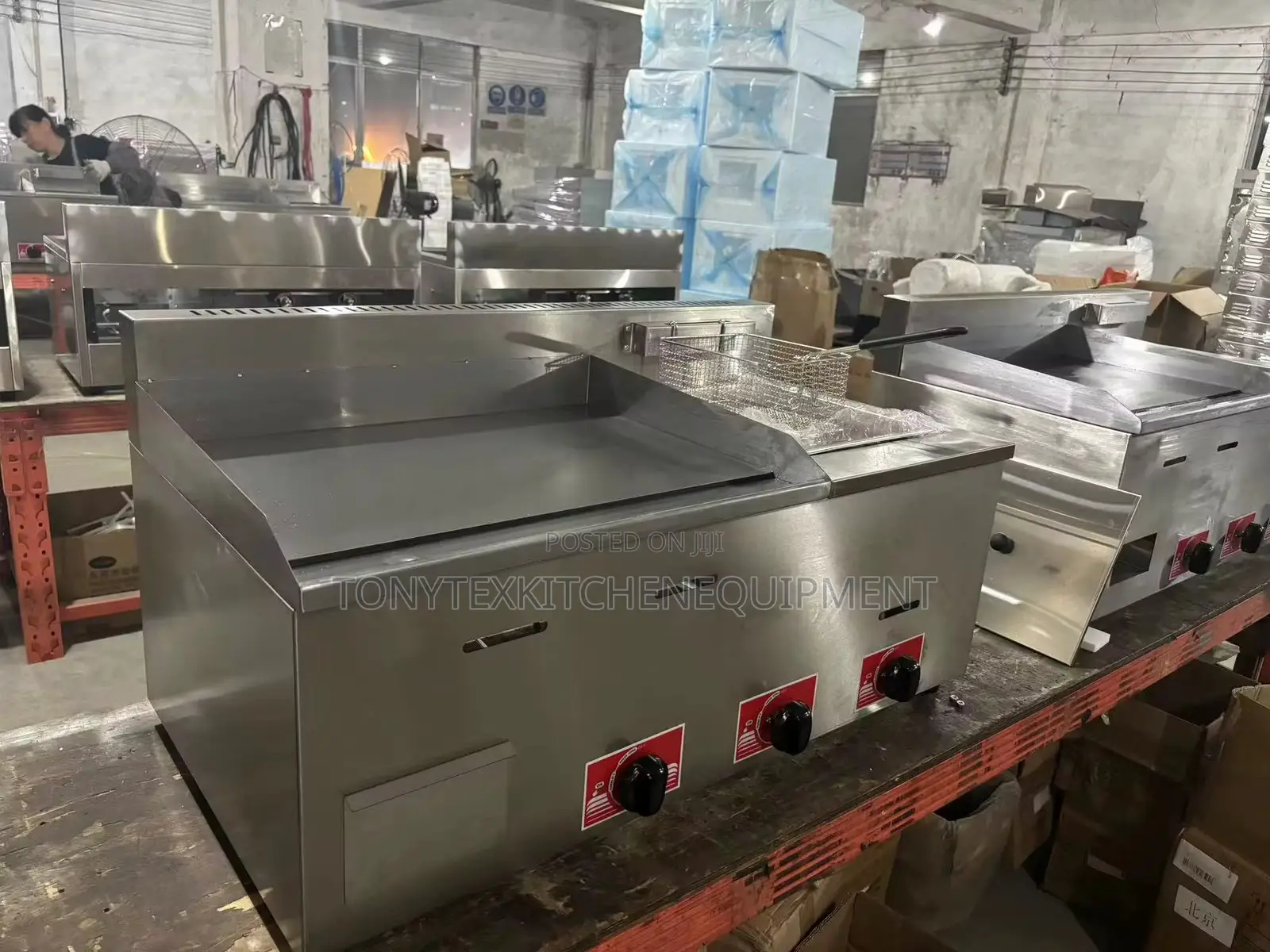 Gas Griddle With Side Deep Fryer
