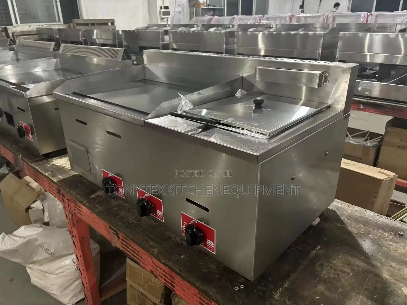 Gas Griddle With Side Deep Fryer