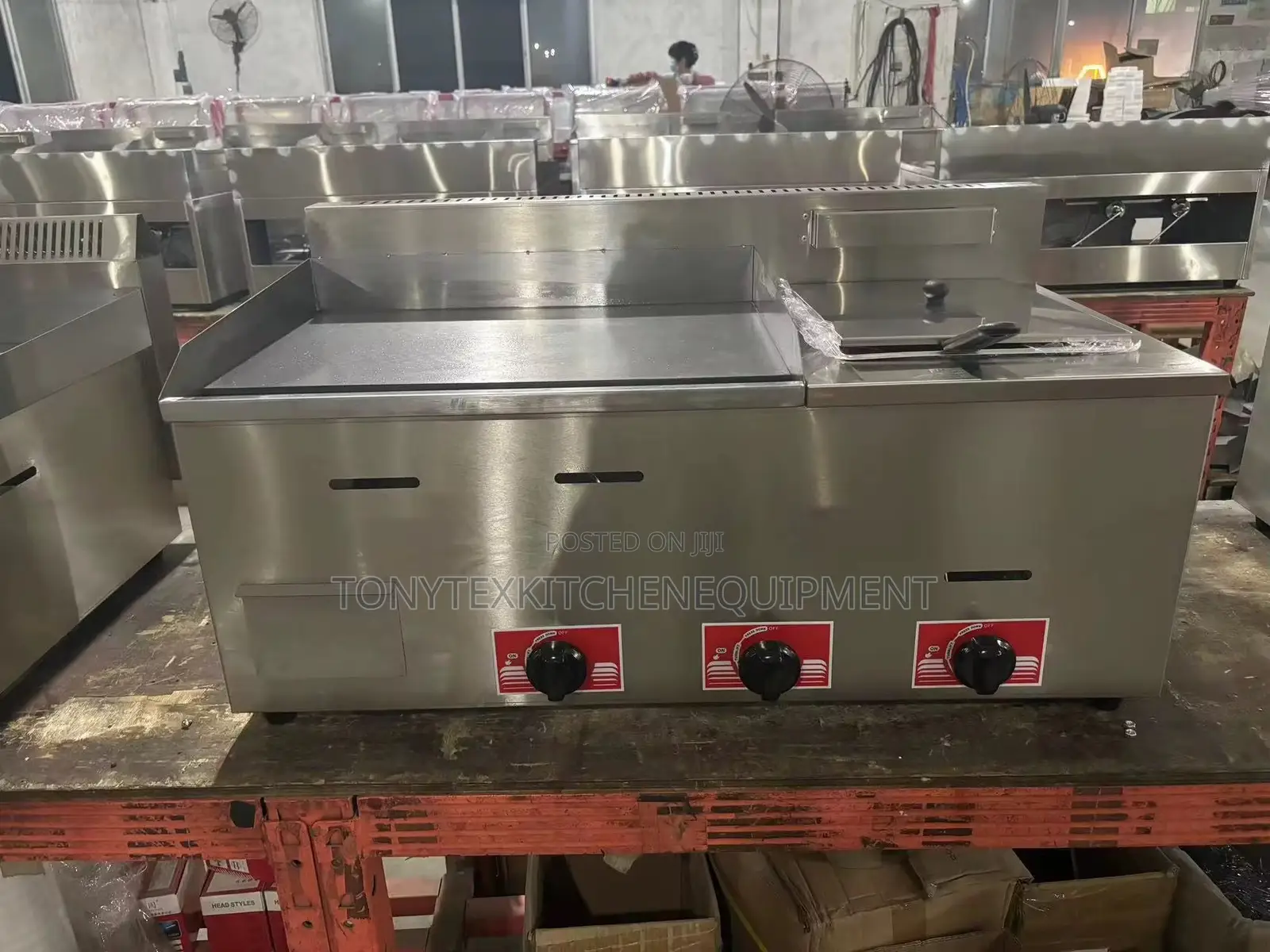Gas Griddle With Side Deep Fryer