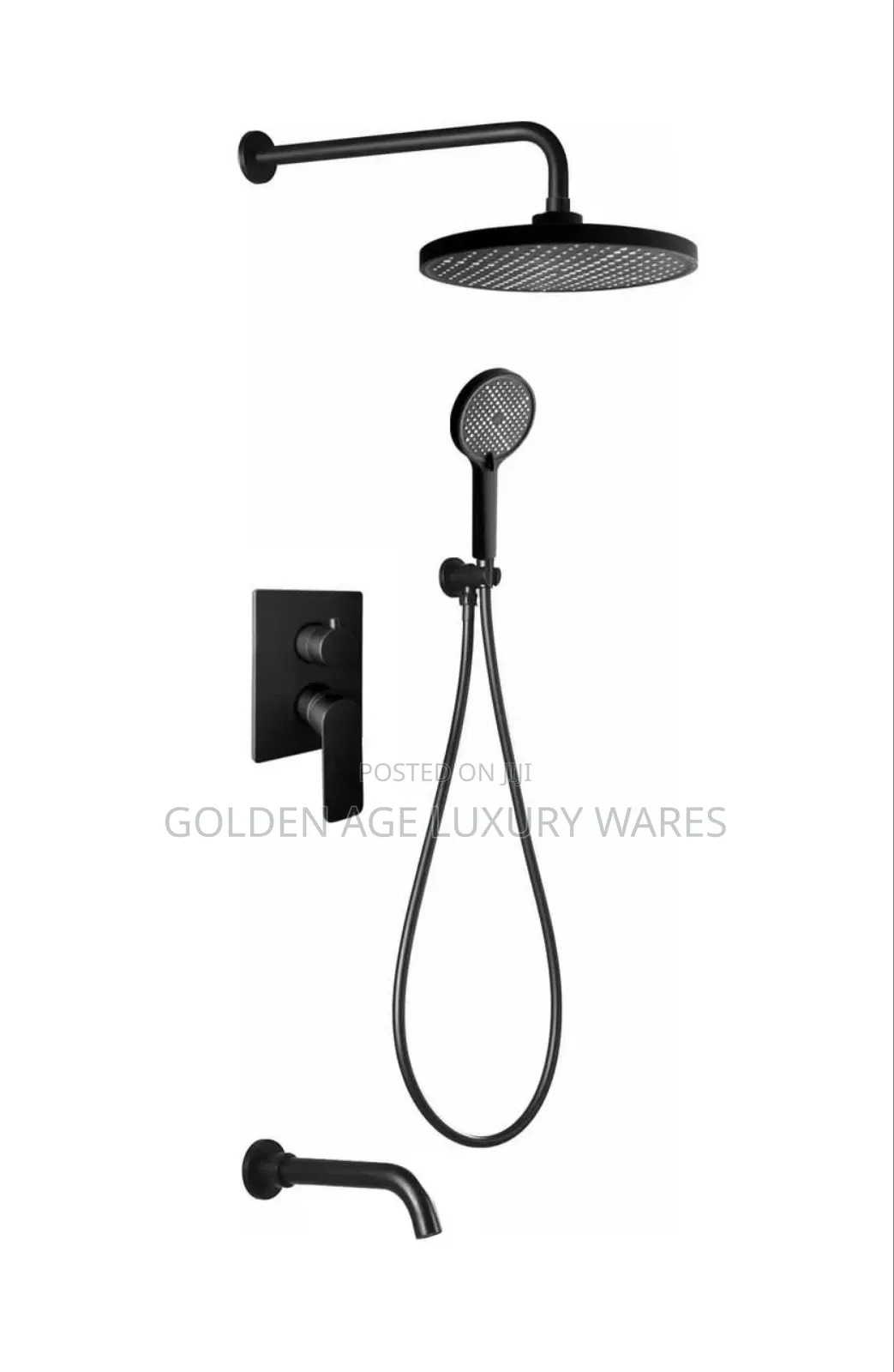 Black 5ways Conduit Shower With Round Rose