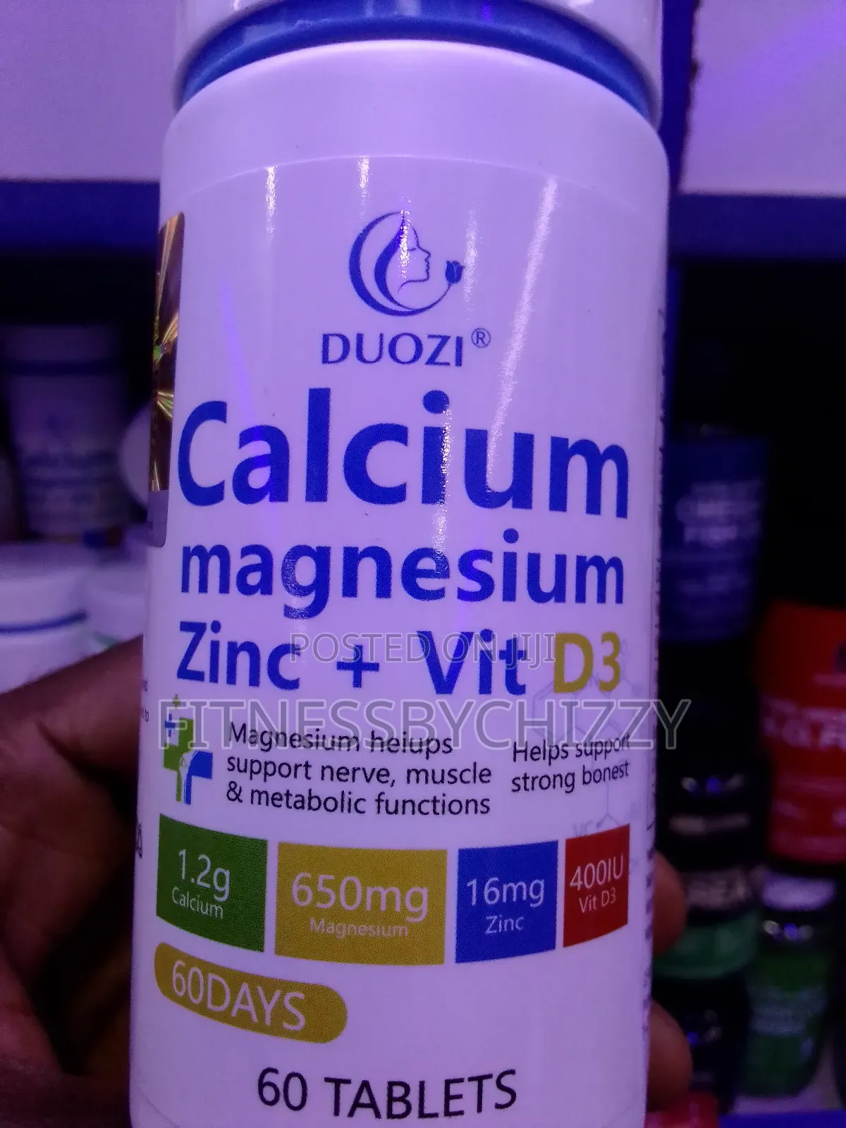 Calcium Magnesium Zinc + Vit D3 X 60 Tablets