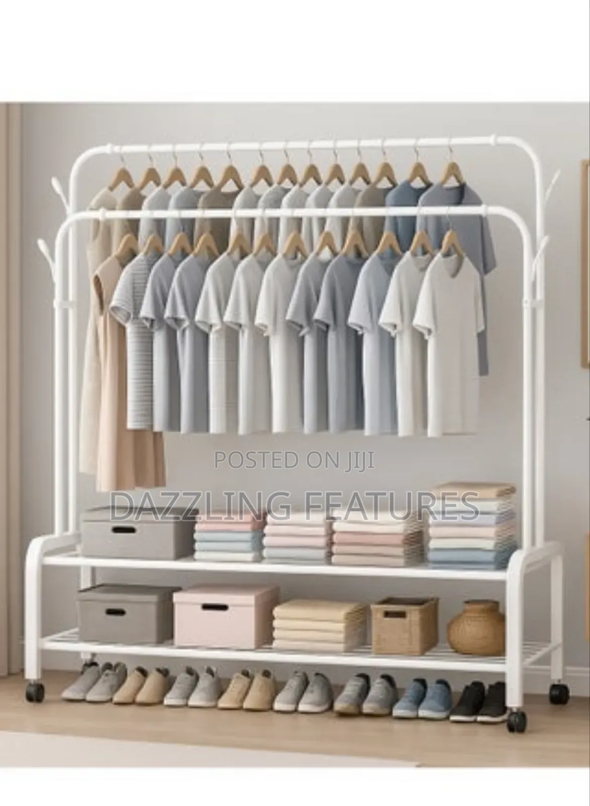 Double Pole Hanger and Shoe Rack