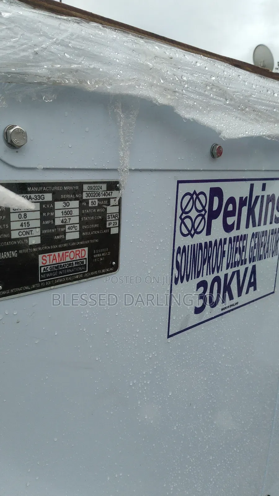 High Grade 30kva Perkins England Soundproof Generator