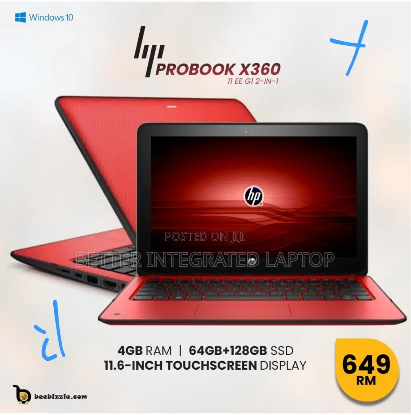 New Laptop HP ProBook X360 11 G1 EE 4GB Intel Celeron SSD 256GB