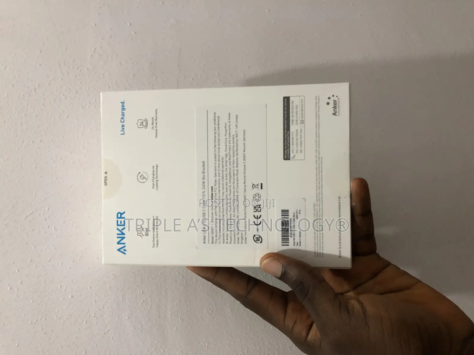 Authentic Anker 543, 240w Bio-Braided Type C Fast Charge Cable