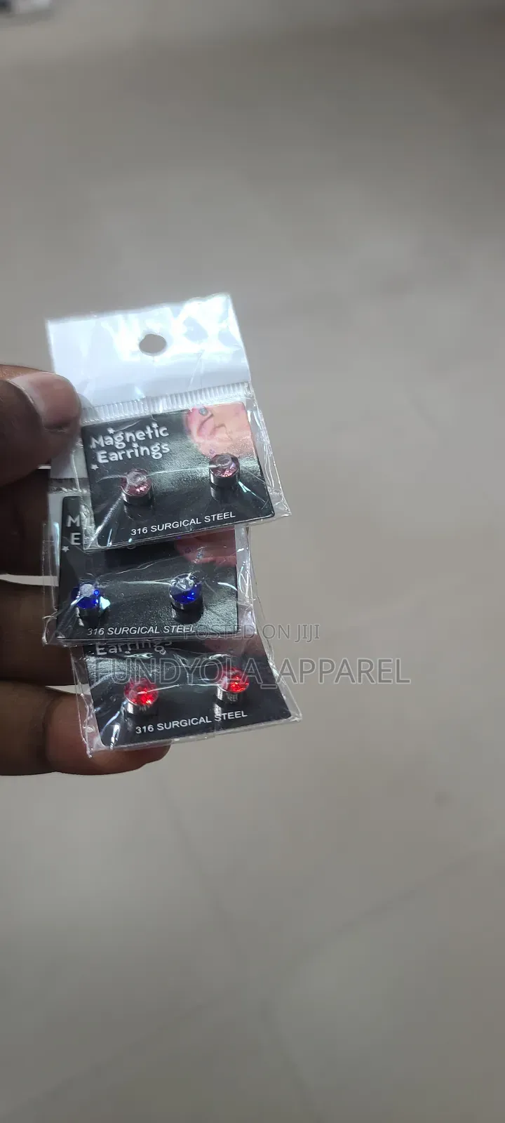 Black Stone Stud Magnetic Earrings