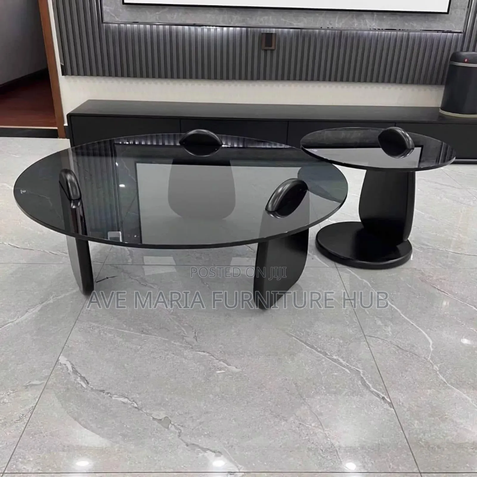 Modern Glass Center Table and Side Stool.
