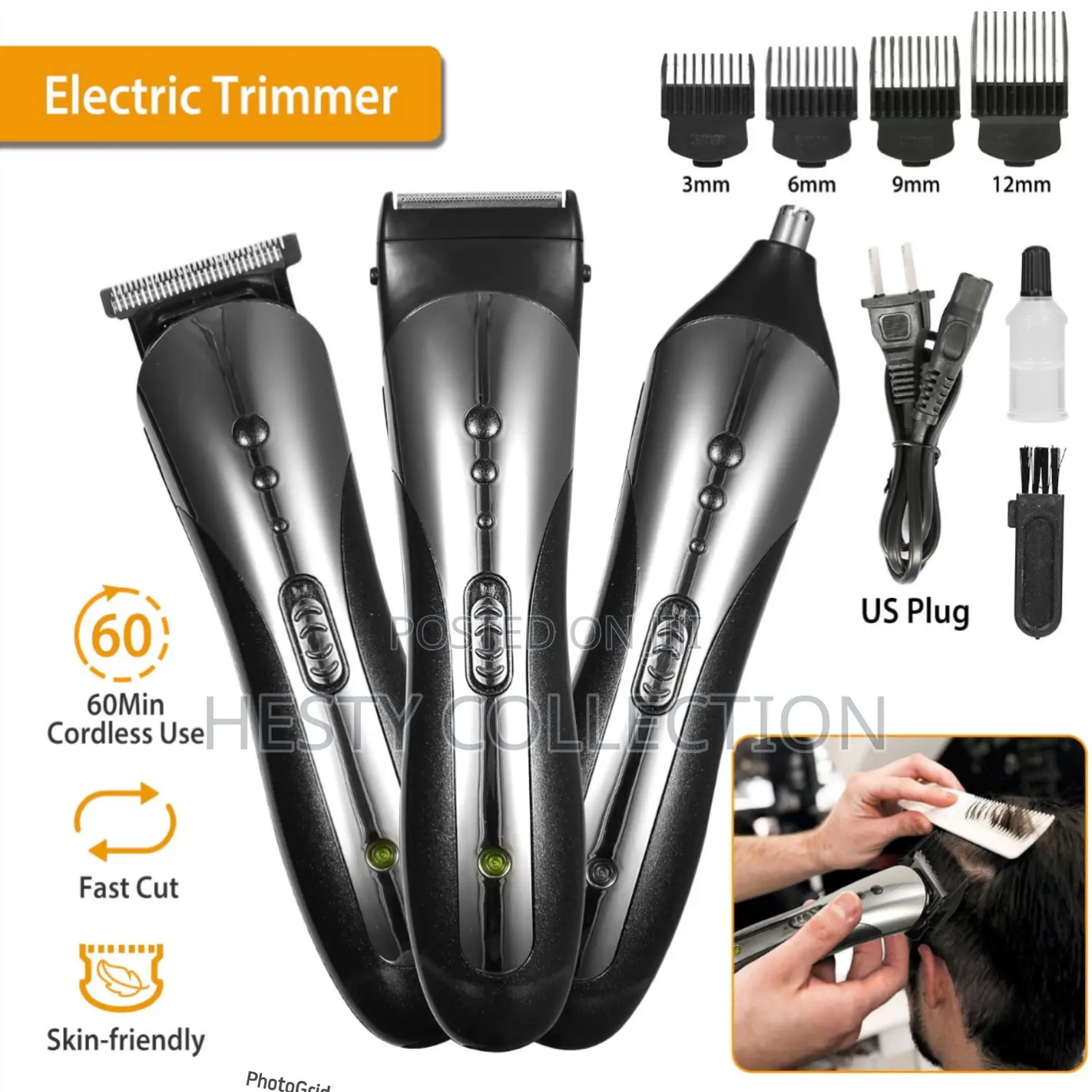 3 in 1 Clipper Trimmer Smoother Nose Hair Trimmer Kaiwei