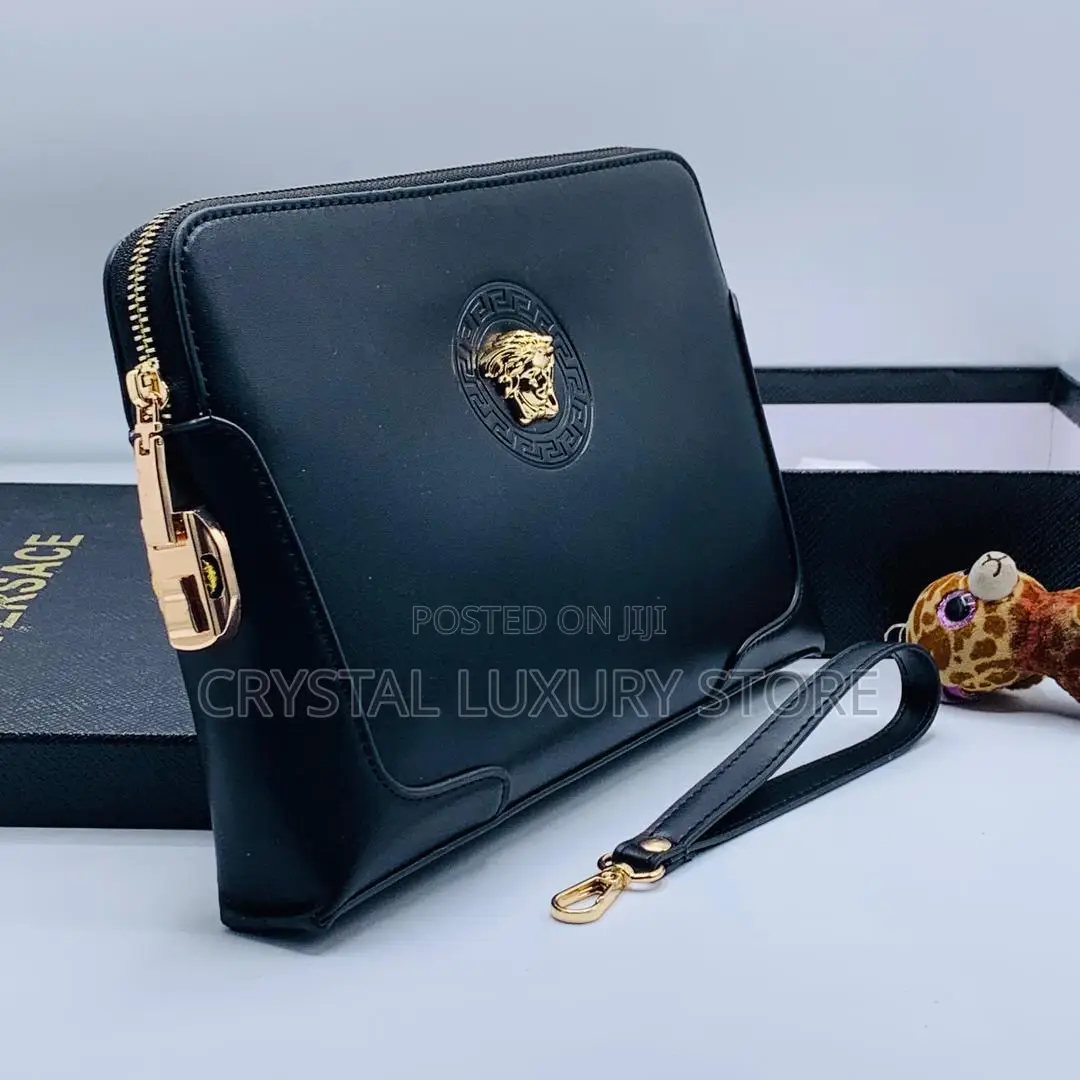 Versace Quality Luxury Men Genuine Leather Purse
