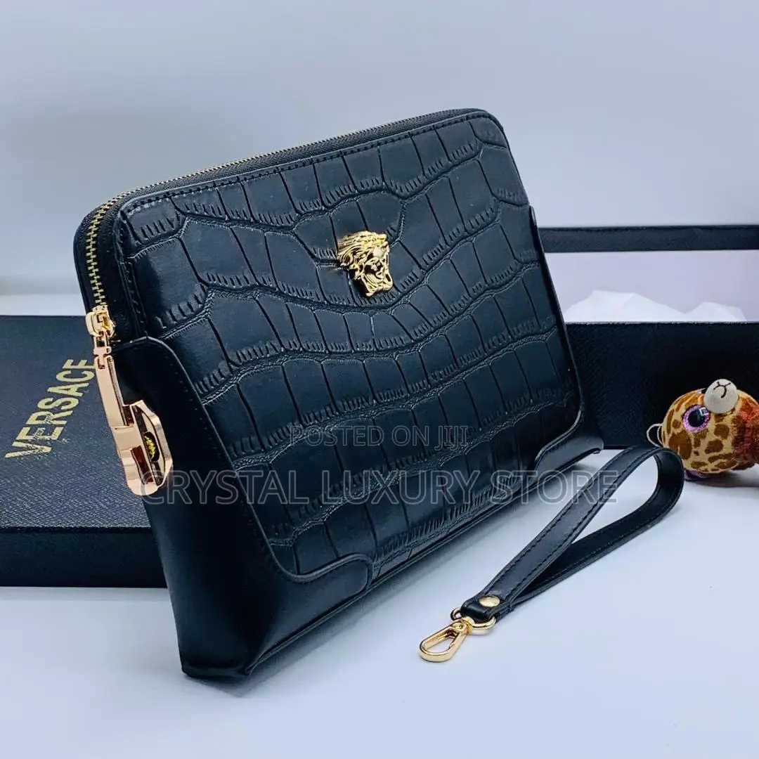 Versace Quality Luxury Men Genuine Leather Purse