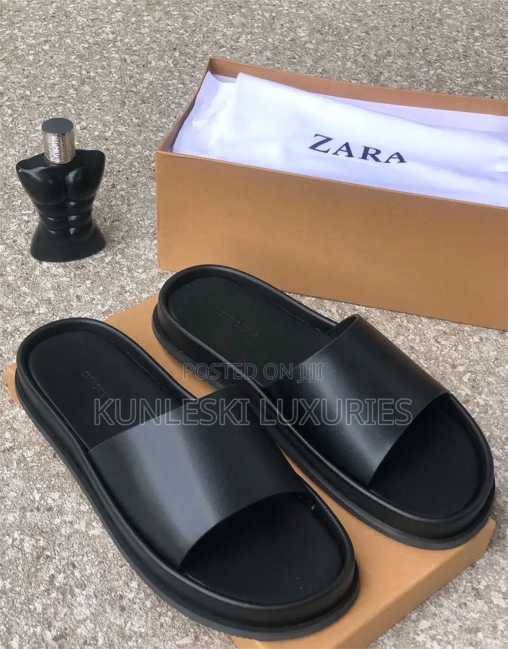 Original Zara Leather Slippers in 3 Color Ways