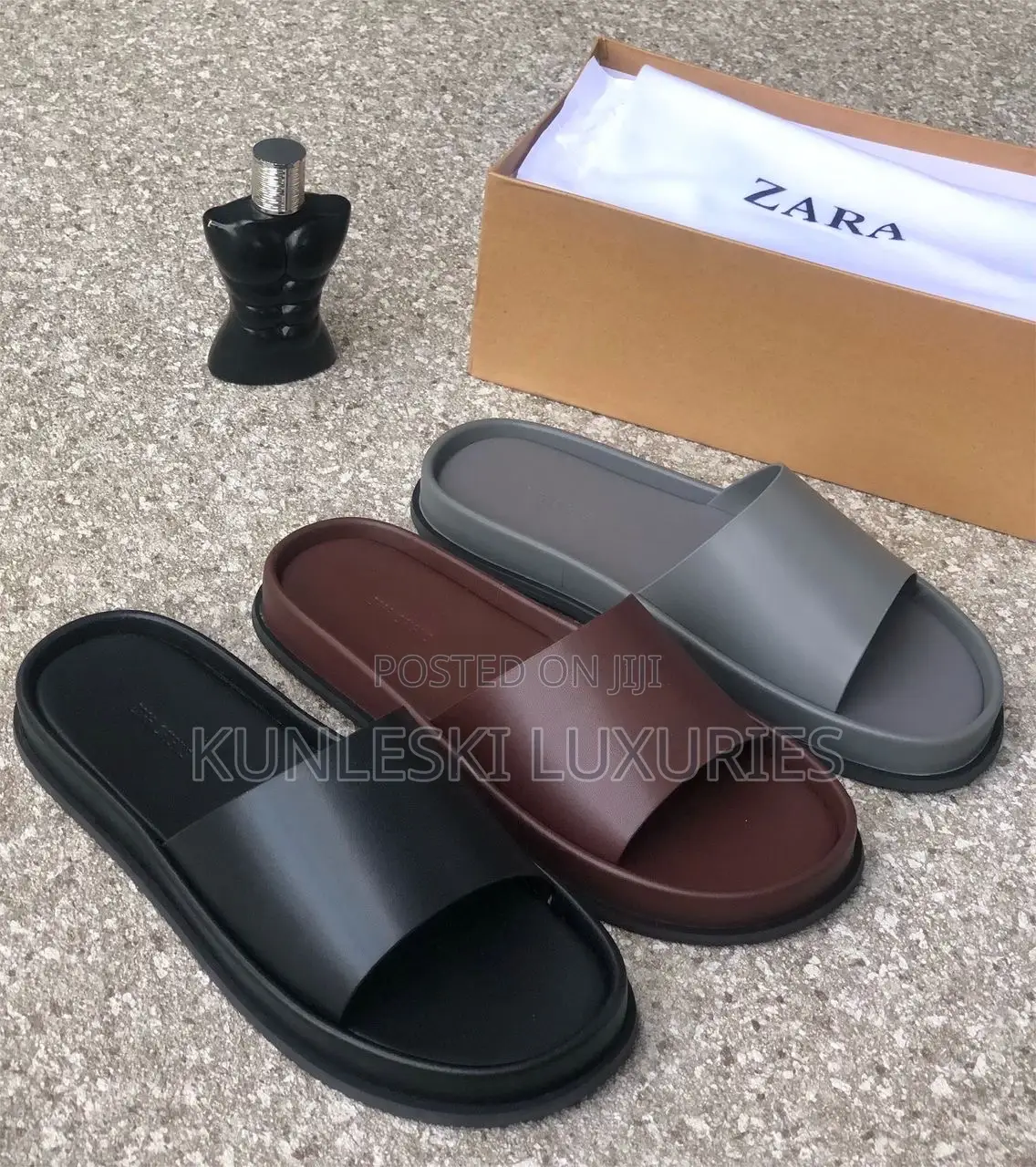 Original Zara Leather Slippers in 3 Color Ways