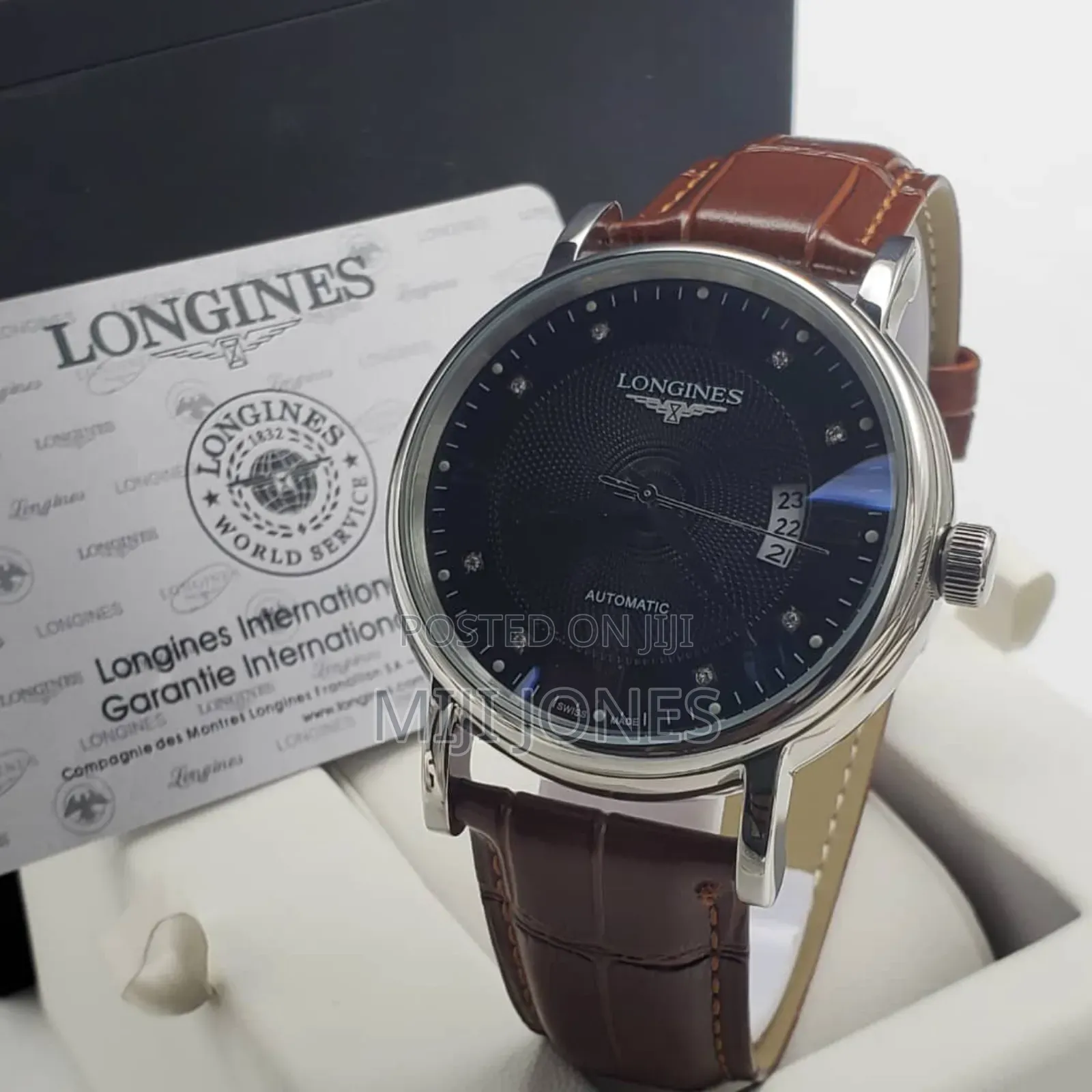 Longines Inspired Automatic Leather Strap Watch