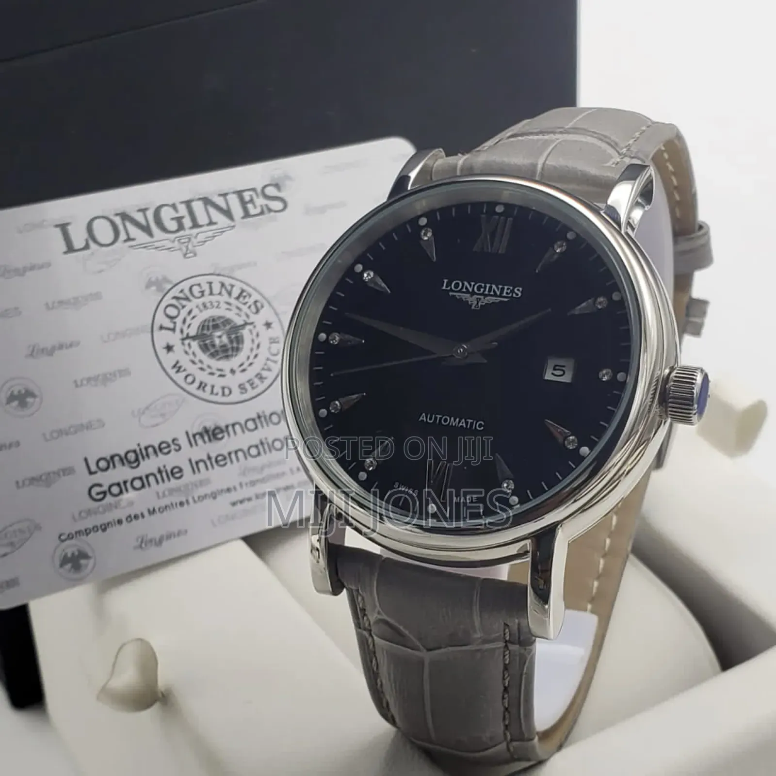 Longines Inspired Automatic Leather Strap Watch