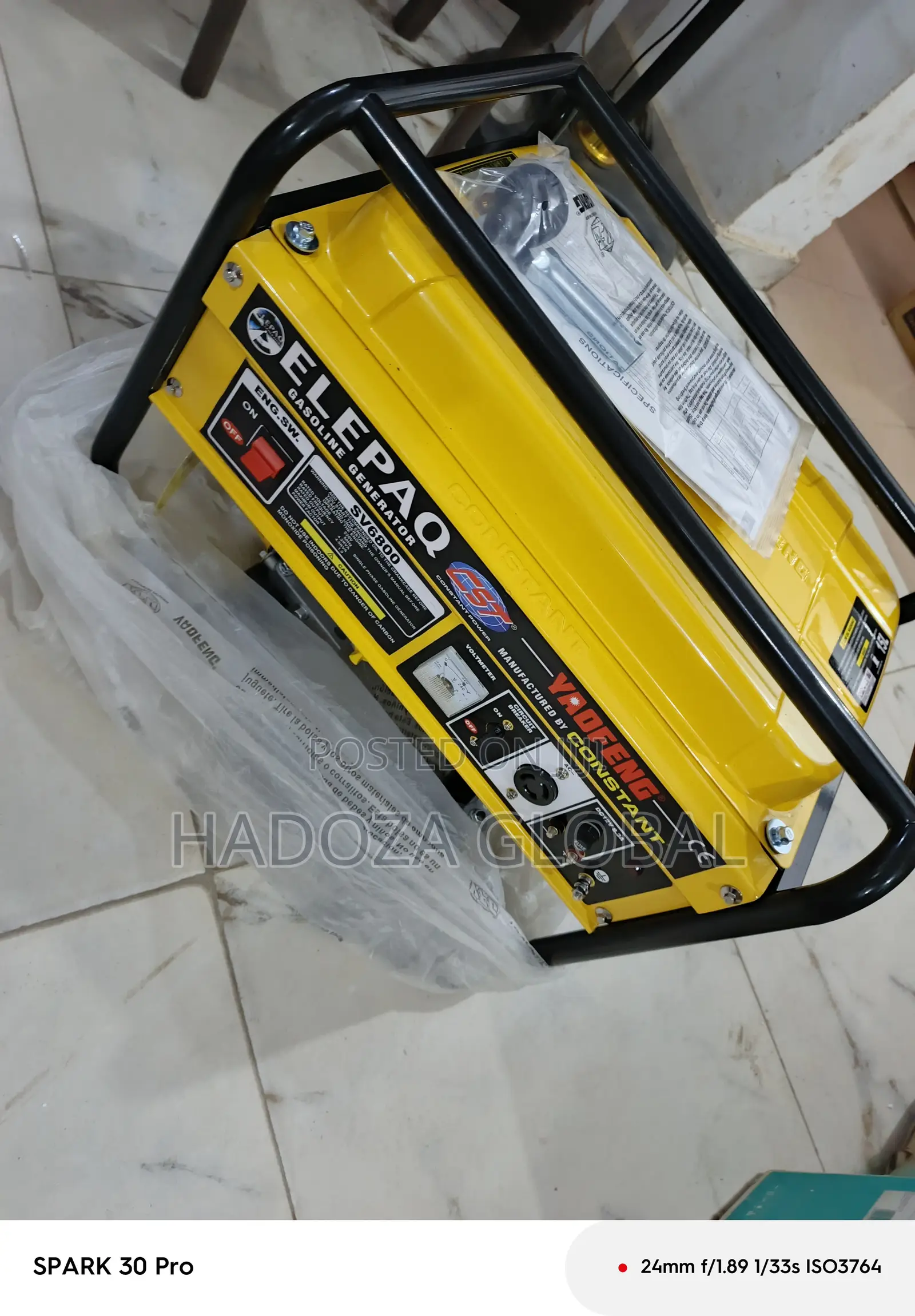 Elepaq Generator – 4.5kva Copper Coil, Manual Ignition