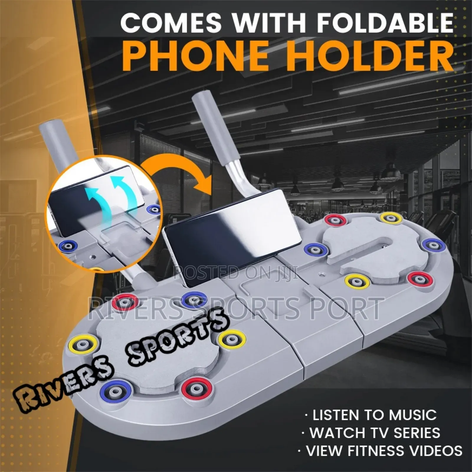 3in1 Pushup Boad With Counter, Band Phone Holder Push Up
