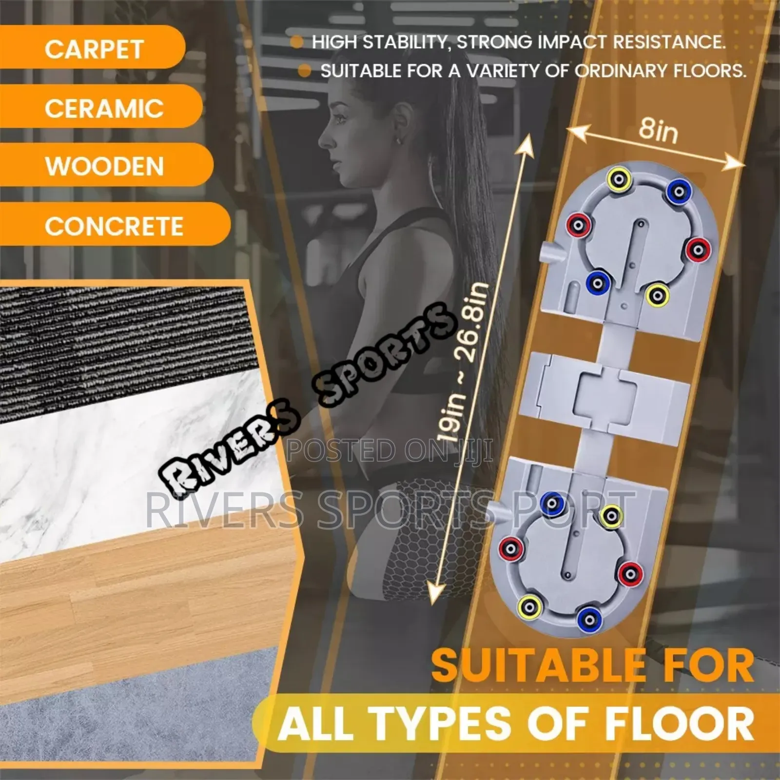 3in1 Pushup Boad With Counter, Band Phone Holder Push Up