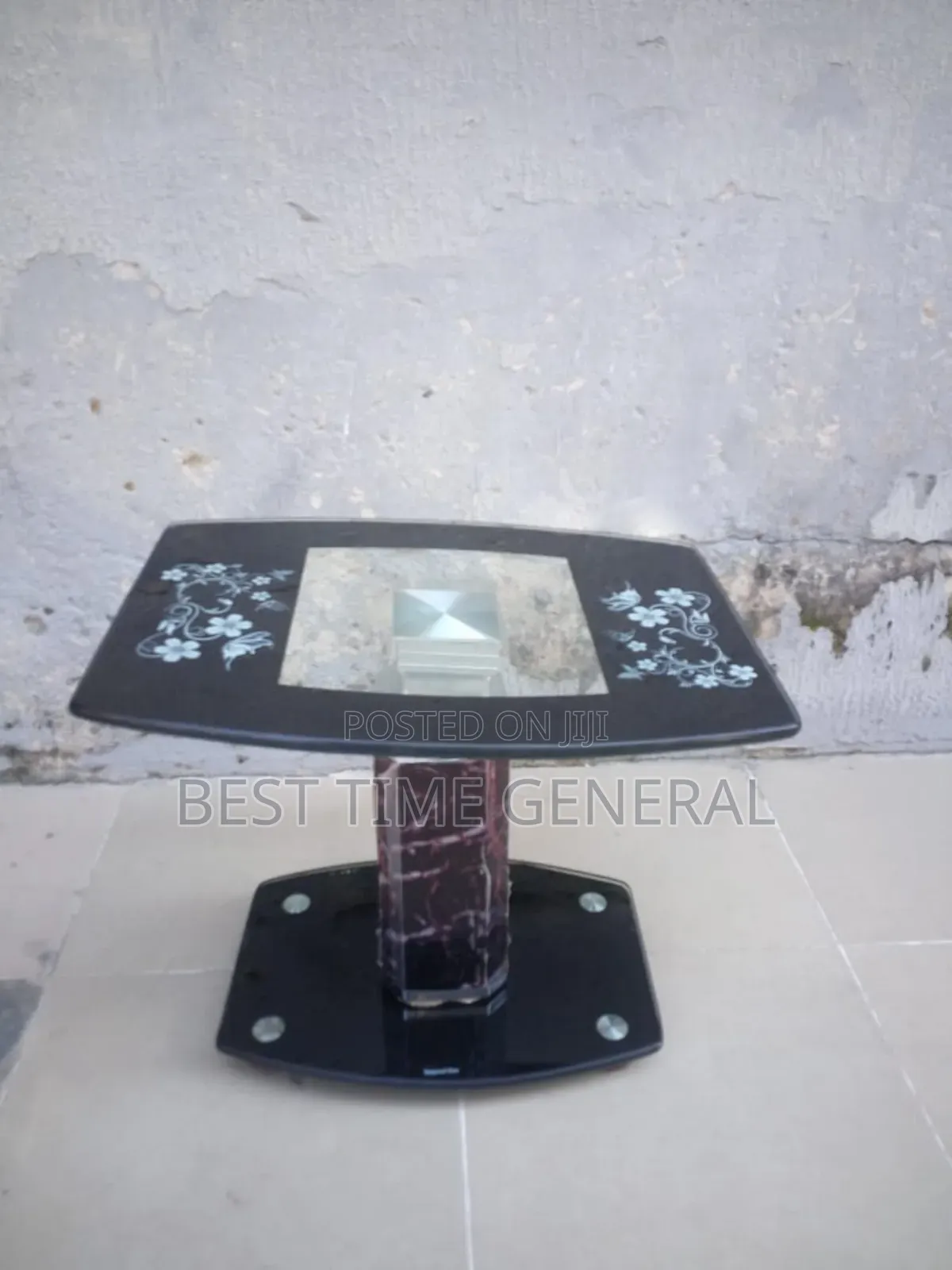 Luxury Single Side Stool Glass Top