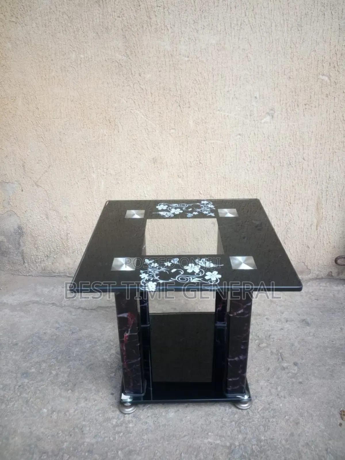 Luxury Single Side Stool Glass Top