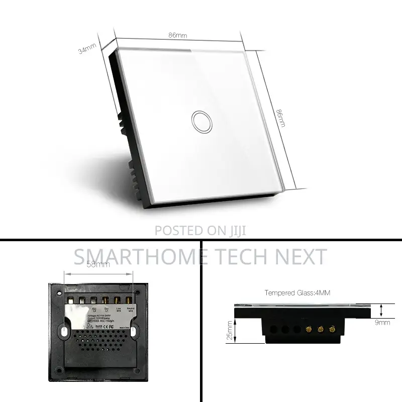 Smart Wifi Wall Switch – 1 Gang White