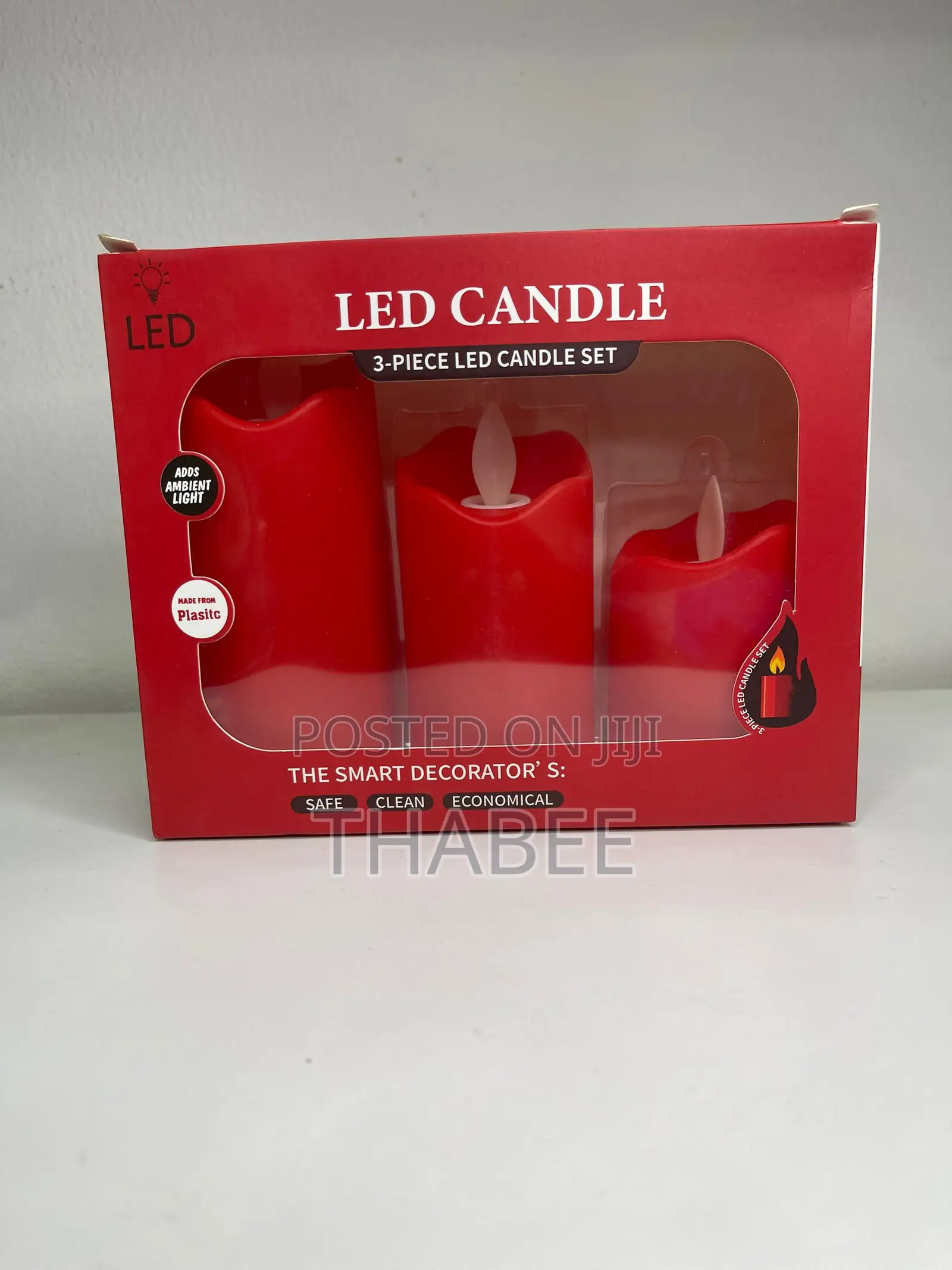 Red Led Candle 3size Set