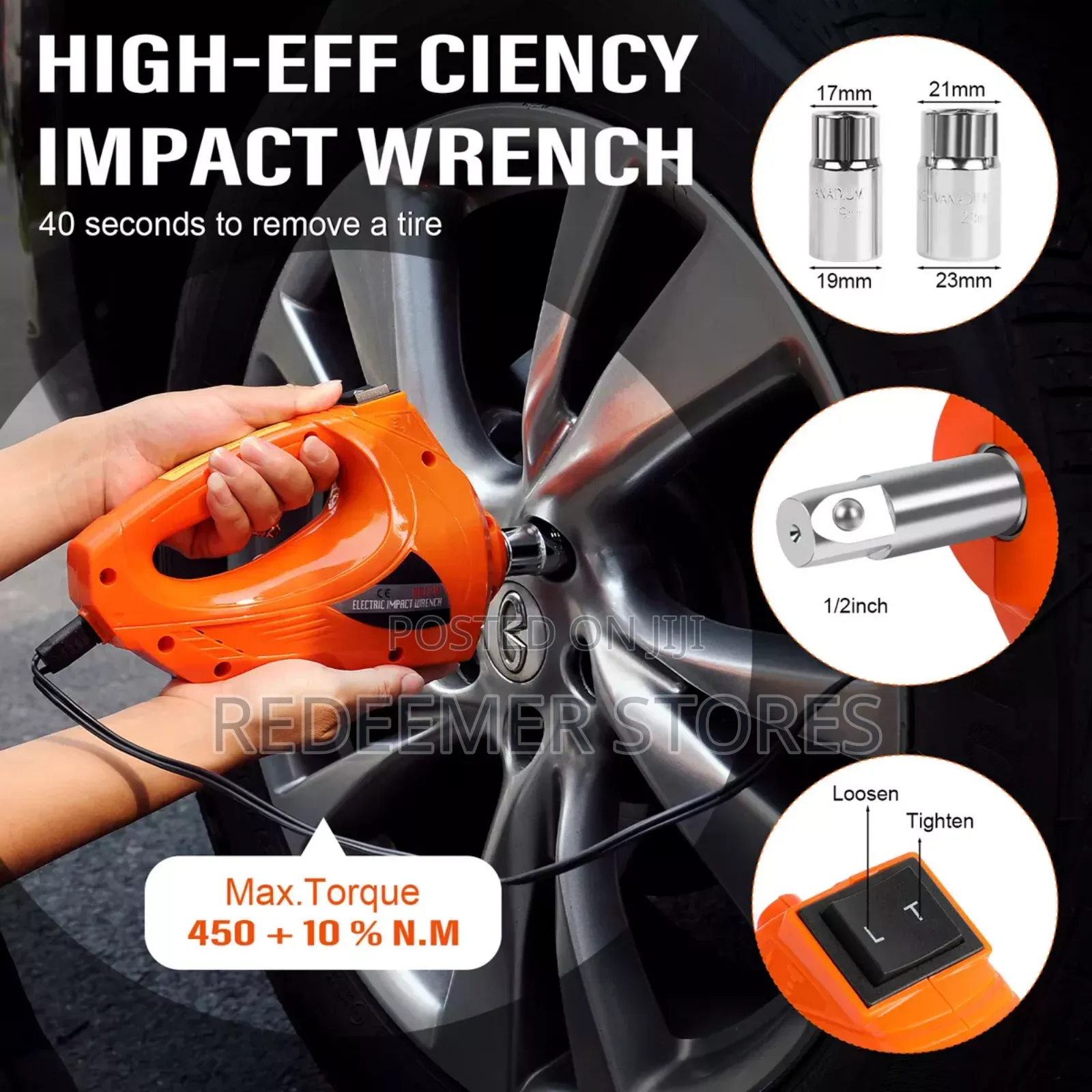 5 Ton Electric Car Jack + Tire Pump + Wrench +Led Light Etc