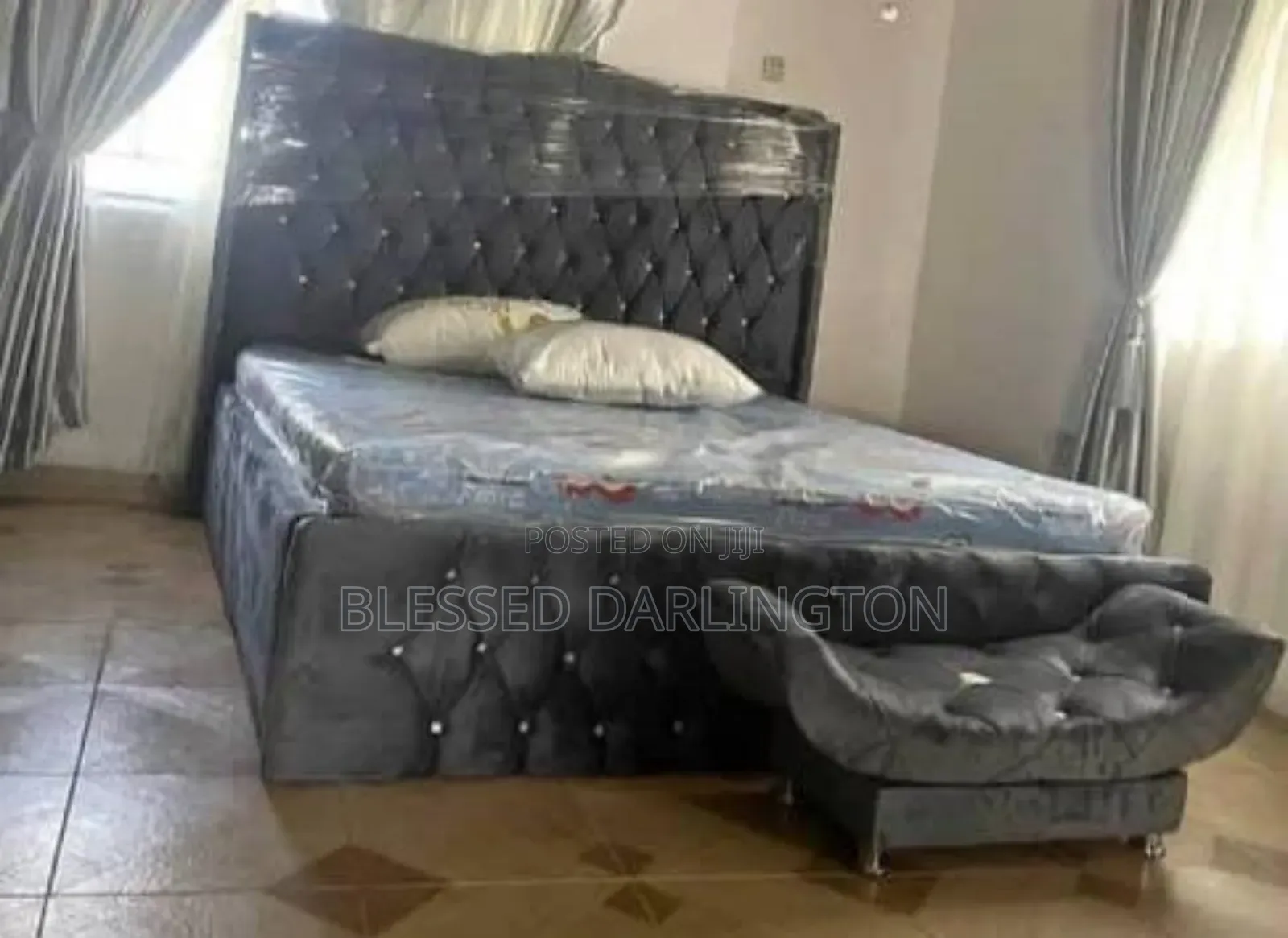 Luxury 6x6 Grey Colour Bed Frame