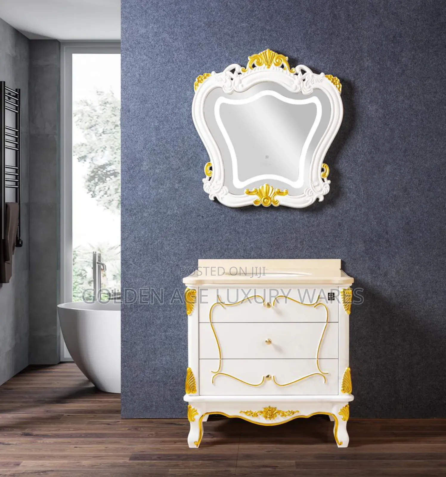 Luxury Royal Single Cabinet Gold and White