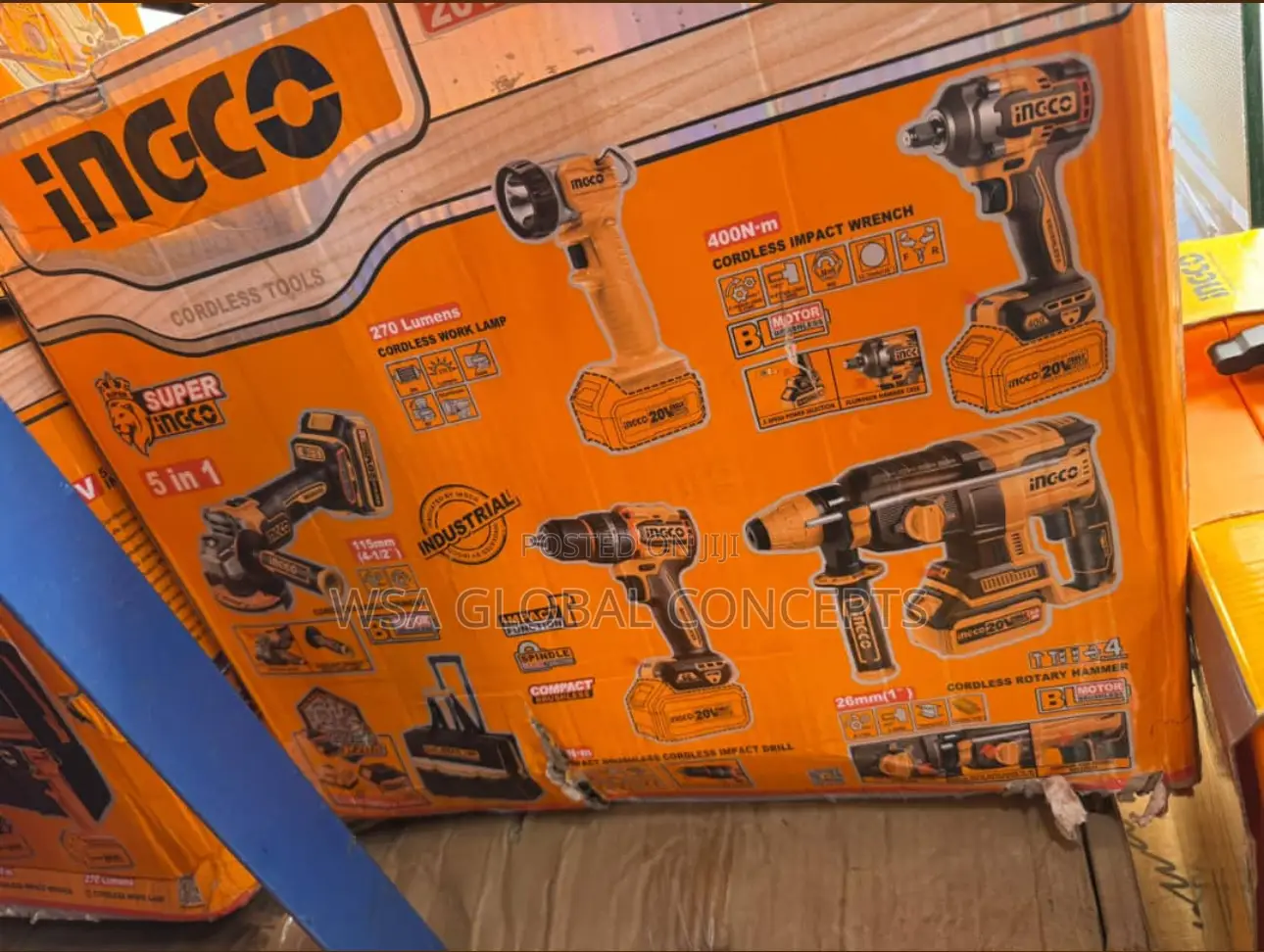 5in1 Combo Ingco 20volt Various Cordless Machines