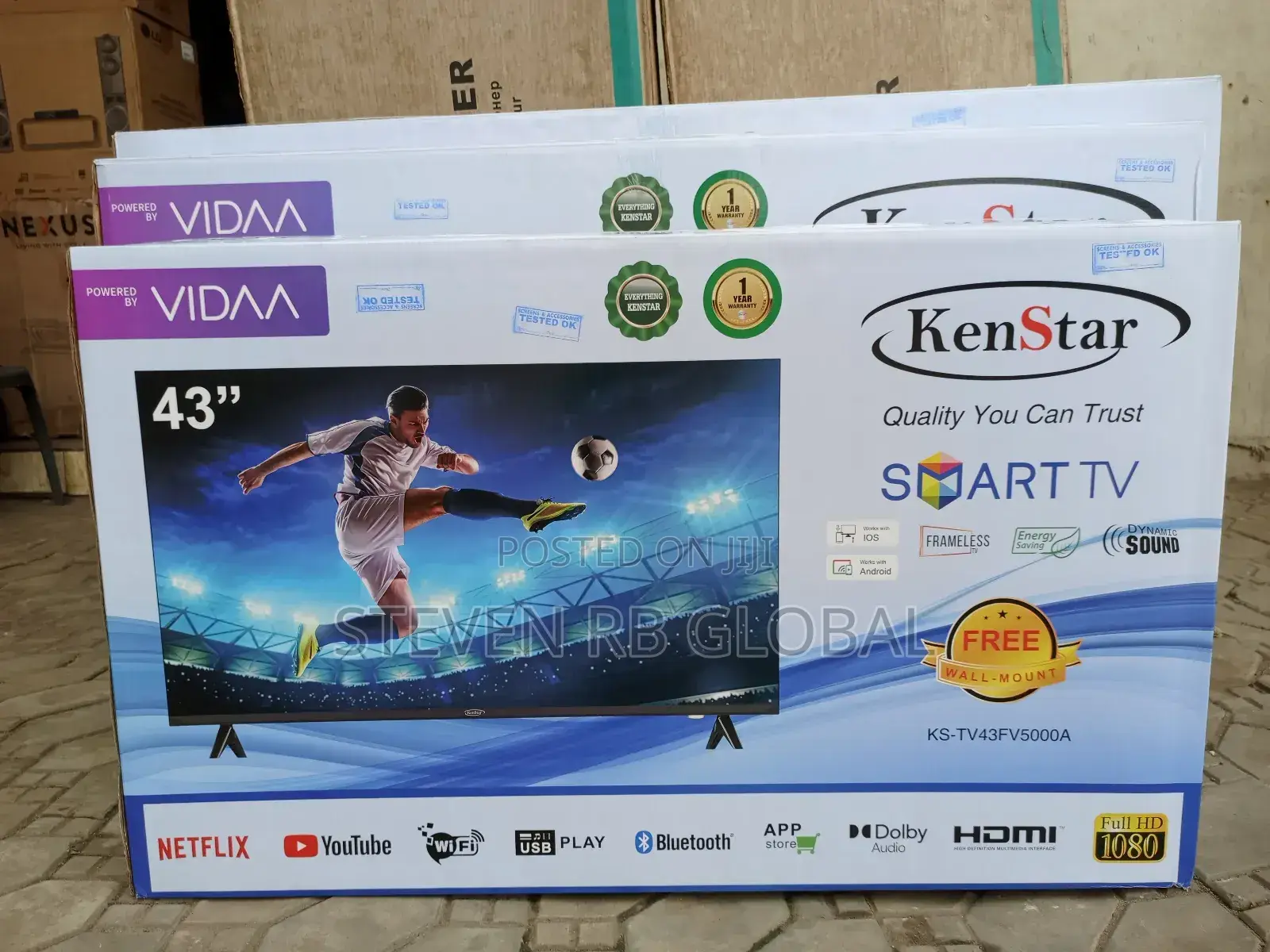 Kenstar 43" Inches Smart Tv With Youtube/ Netflix Prime Video Mores