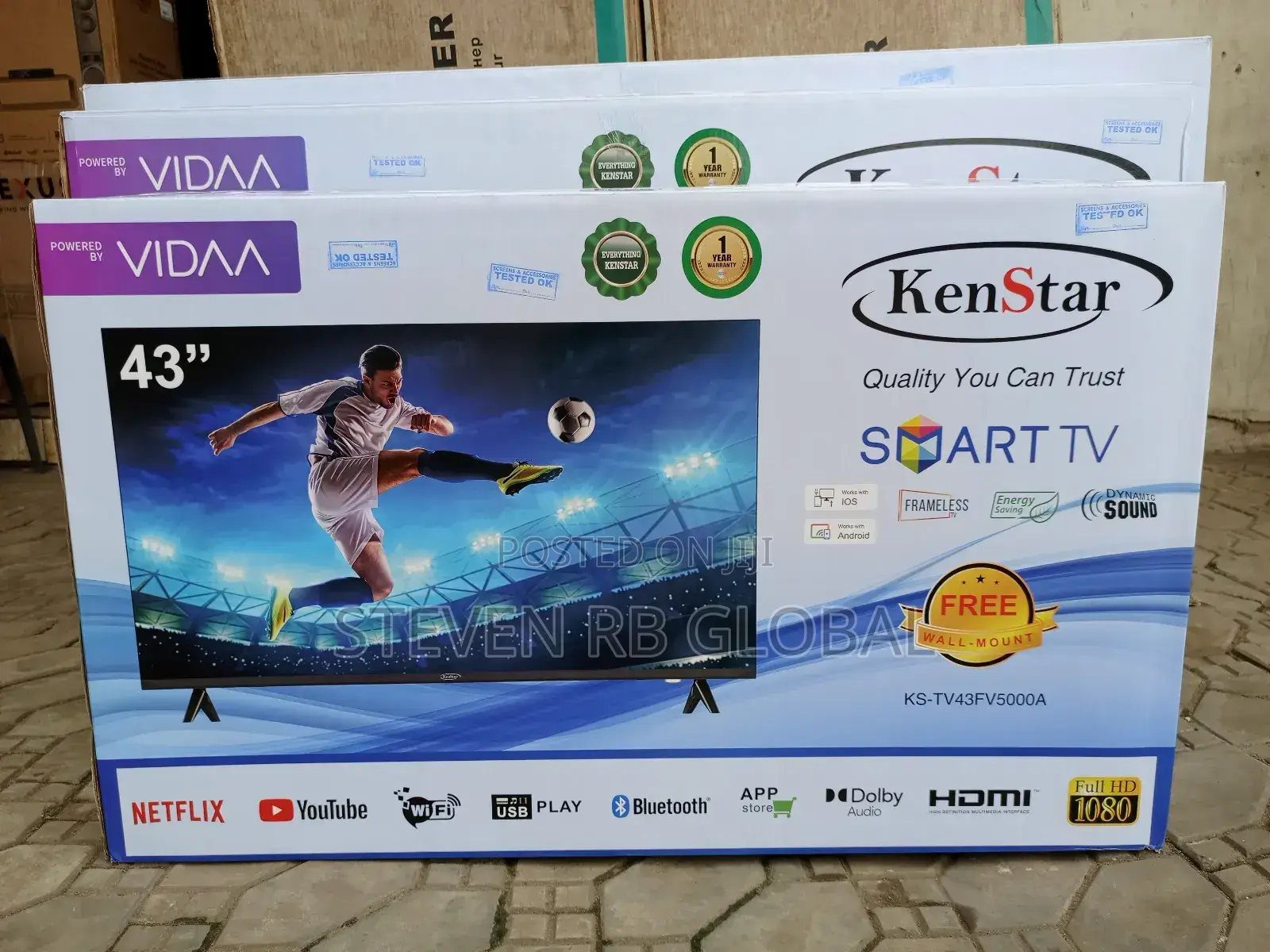 Kenstar 43" Inches Smart Tv With Youtube/ Netflix Prime Video Mores