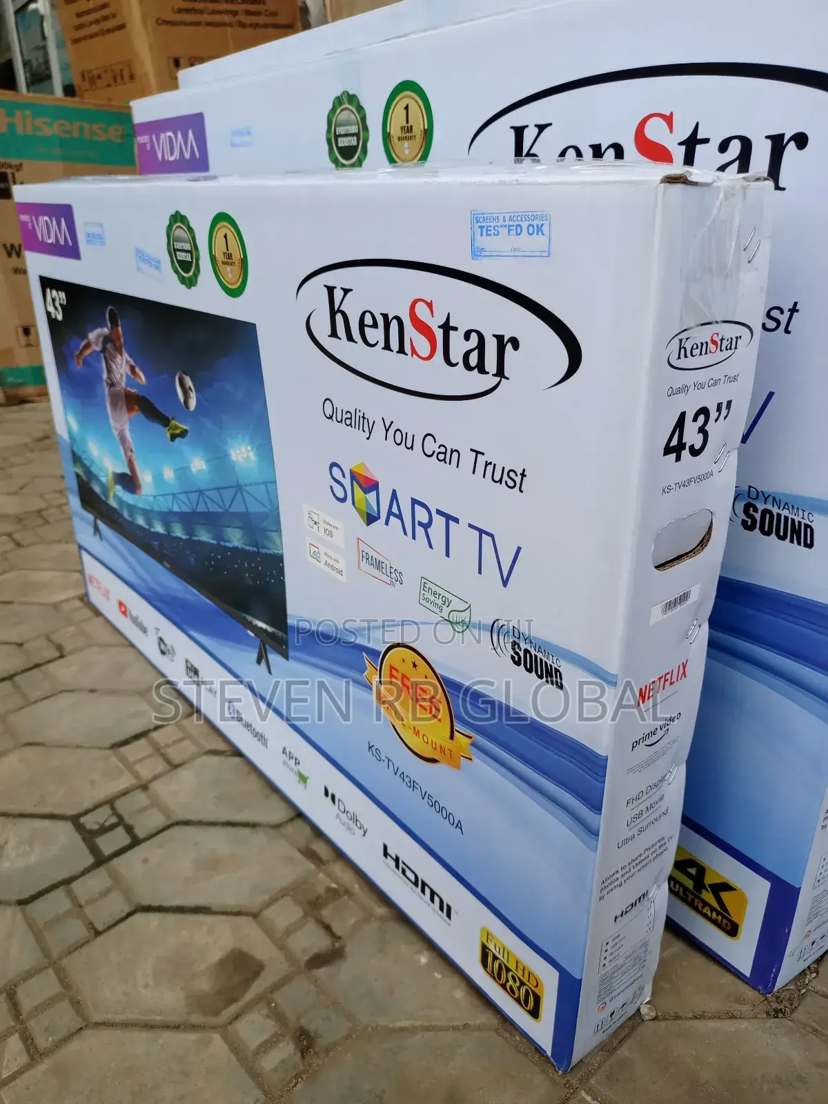 Kenstar 43" Inches Smart Tv With Youtube/ Netflix Prime Video Mores