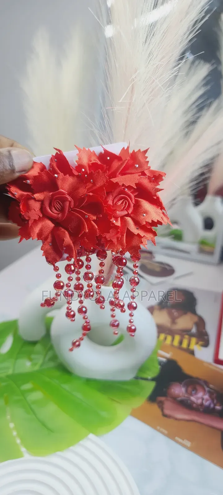 Statement Pearl Drop Flowery Earring