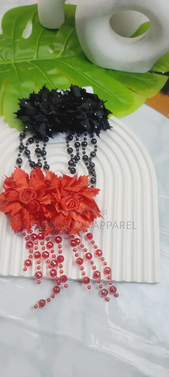 Statement Pearl Drop Flowery Earring