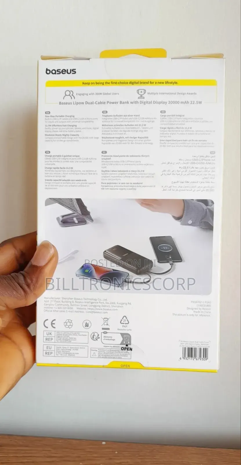 Baseus Lipow Dual Cable Power Bank With Digital Display