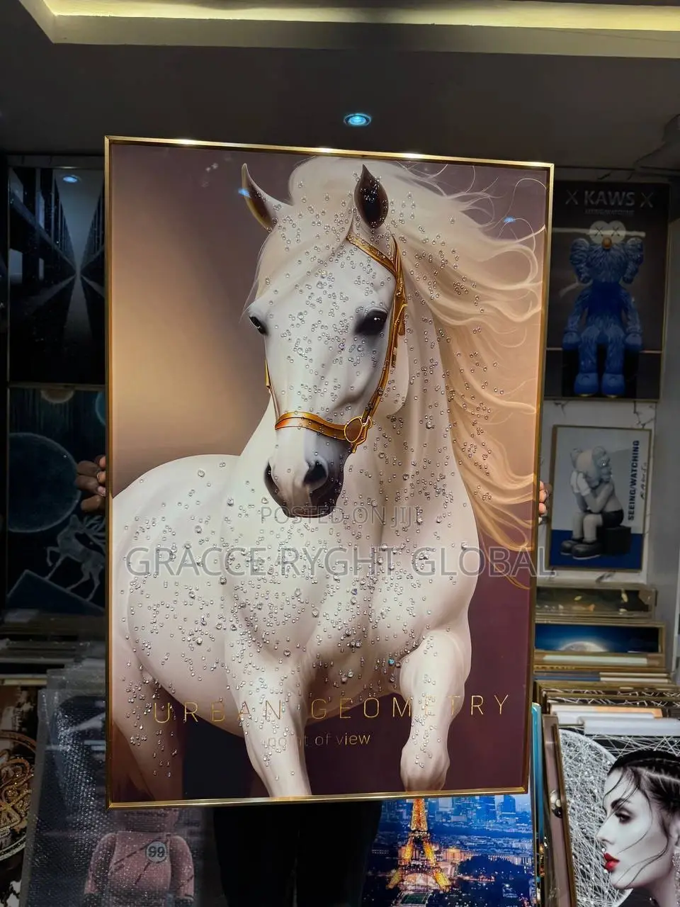 60x90cm Wall Art Crystal Stone Decor