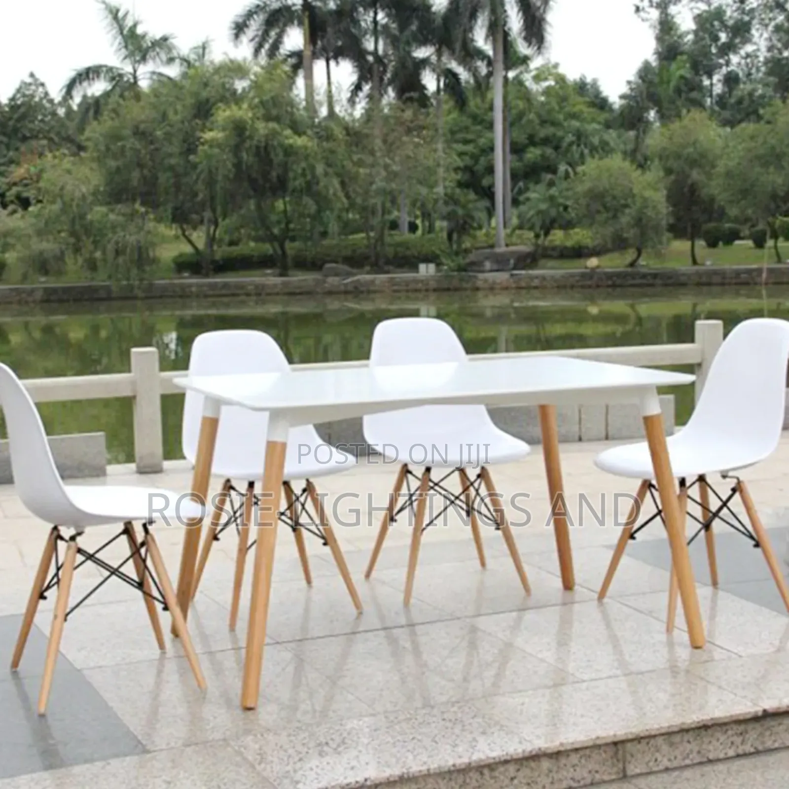MDF Wooden 120cm X 80cm Rectangular Dinning Table + 4 Chairs